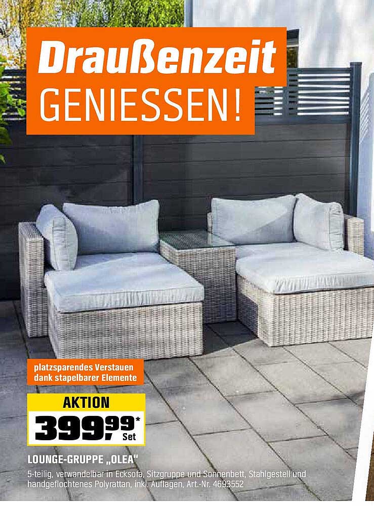 Lounge-Gruppe „OLEA“ 5-teilig - Aktion!