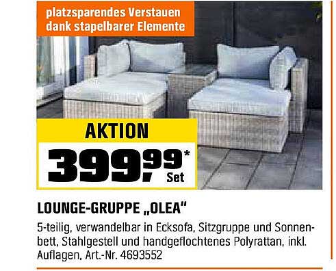 LOUNGE-GRUPPE „OLEA“ – 5-teilig, wandelbar