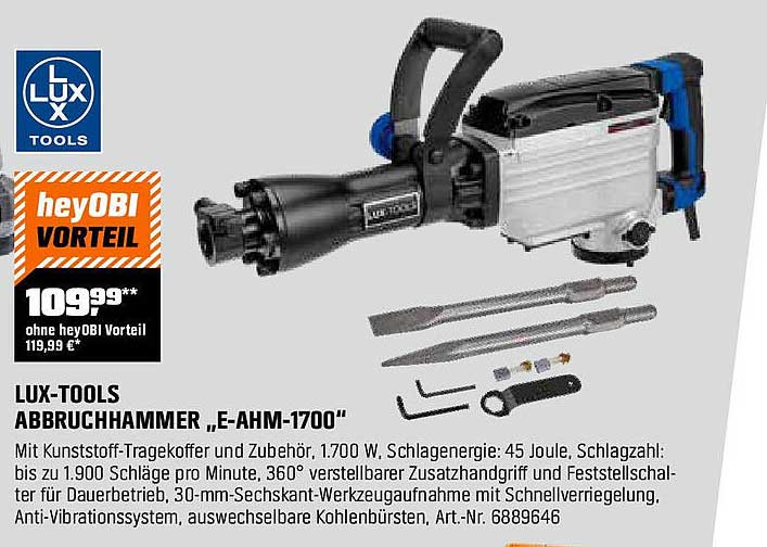 LUX-TOOLS ABBRUCHHAMMER „E-AHM-1700“