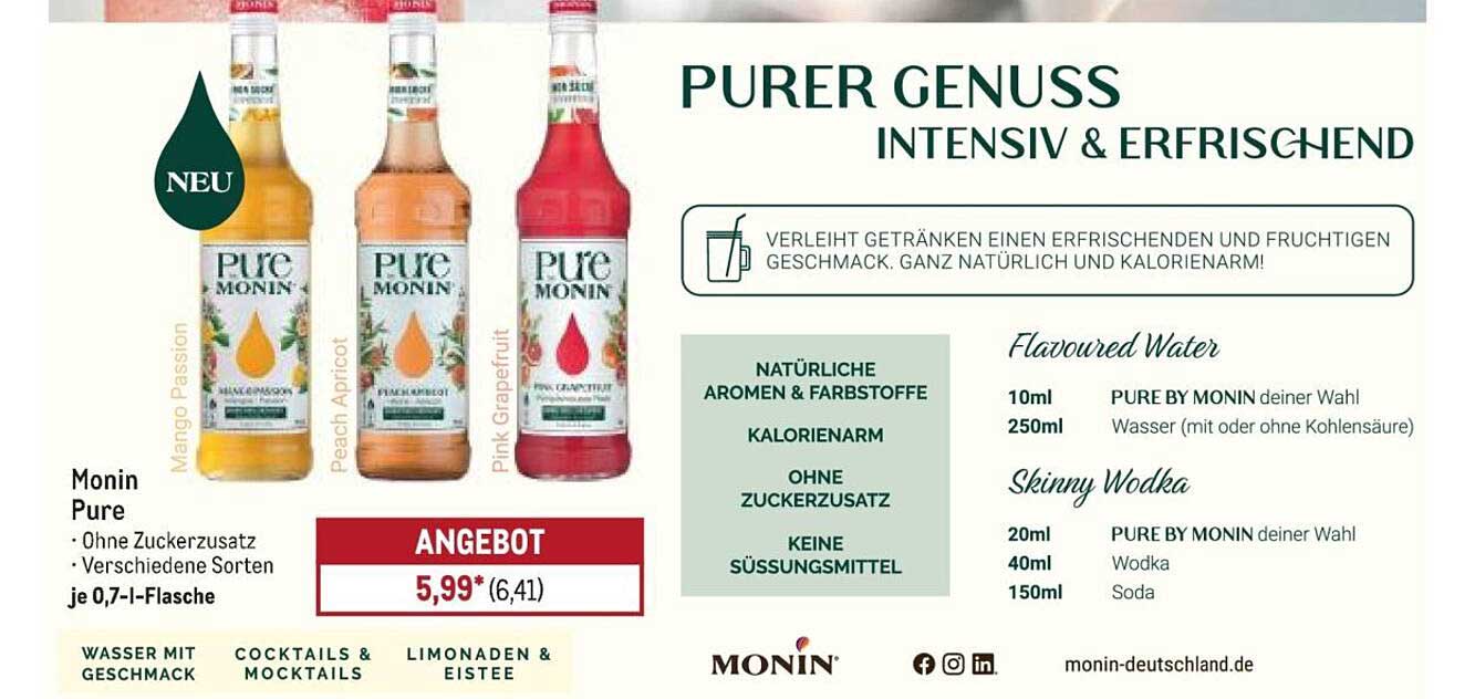 Monin Pure - Intensiv & erfrischend