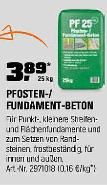 PFOSTEN-/FUNDAMENT-BETON 25 kg