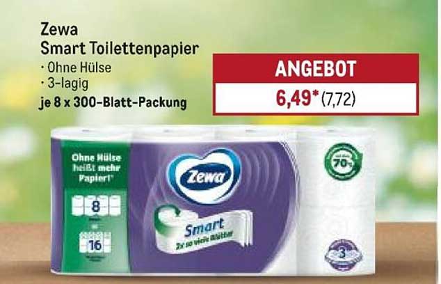 Zewa Smart Toilettenpapier - 8 x 300-Blatt-Packung