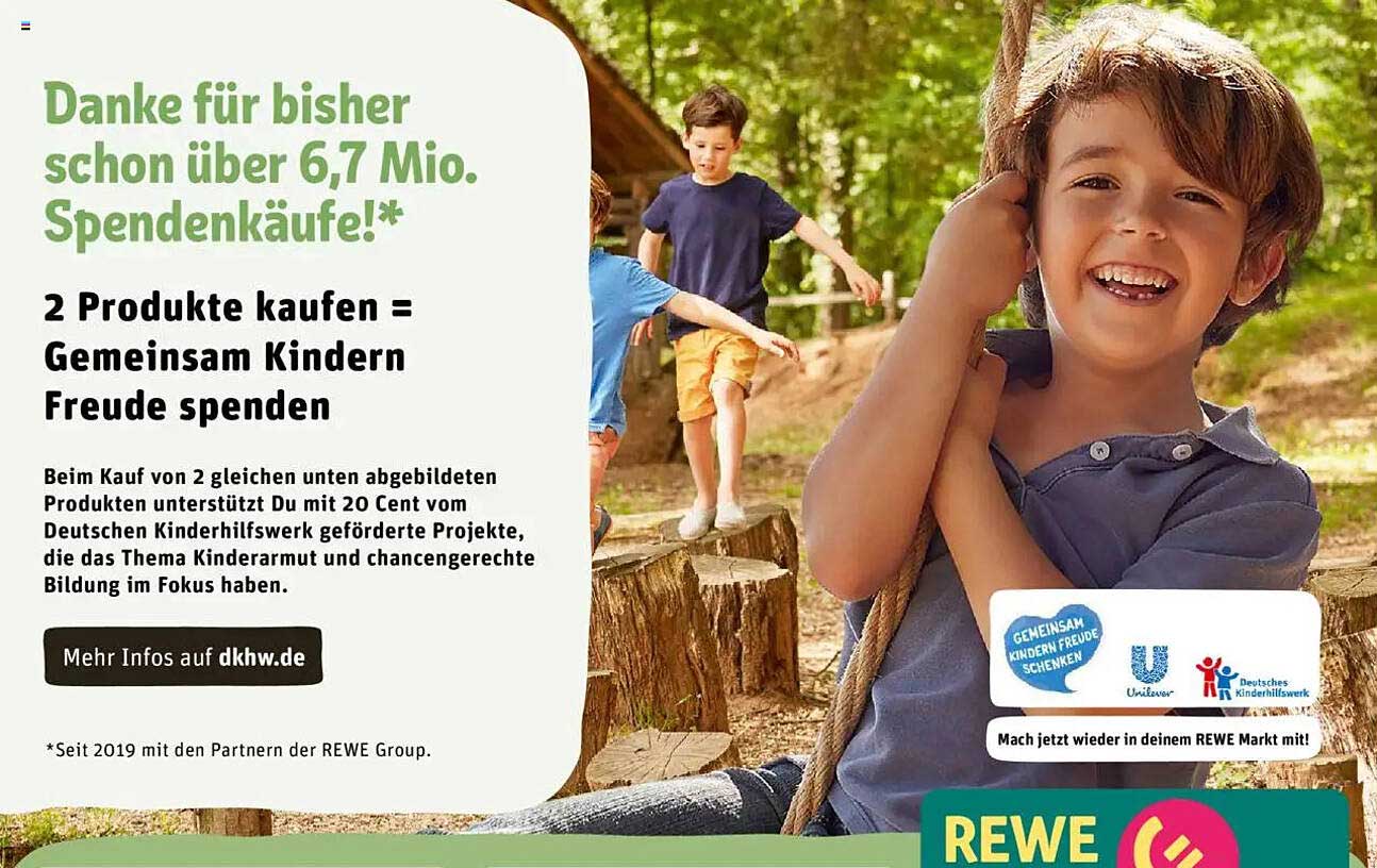 2 Produkte kaufen = Gemeinsam Kindern Freude spenden