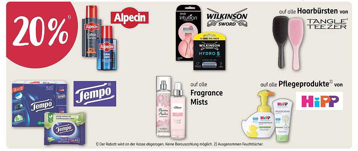 20% Rabatt auf Alpecin Produkte und ausgewählte Artikel