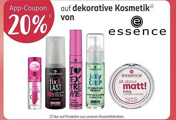20% Rabatt auf dekorative Kosmetik von essence
