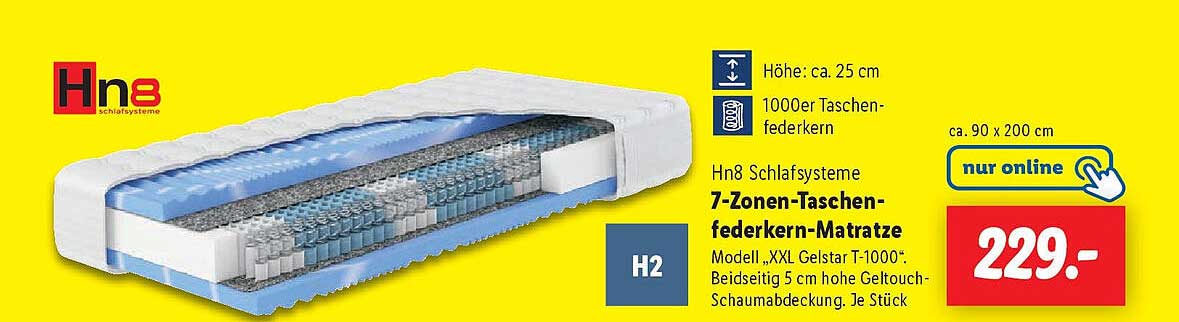 7-Zonen-Taschenfederkern-Matratze Hn8 Schlafsysteme