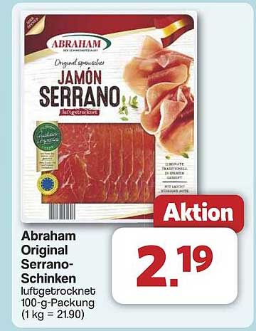 Abraham Original Serrano-Schinken 100-g-Packung