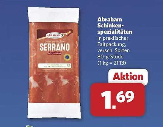 Abraham Schinkenspezialitäten Serrano in praktischer Faltpackung