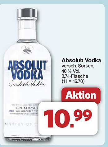 Absolut Vodka versch. Sorten, 40 % Vol, 0,7 l-Flasche