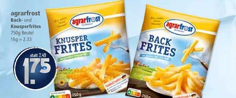 agrarfrost Back- und Knusperfrites 750g Beutel