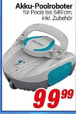 Akku-Poolroboter für Pools bis 549 cm, inkl. Zubehör
