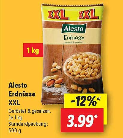 Alesto Erdnüsse XXL – Geröstet & gesalzen, 1 kg
