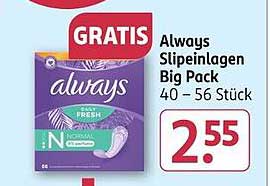 Always Slipeinlagen Big Pack 40 – 56 Stück