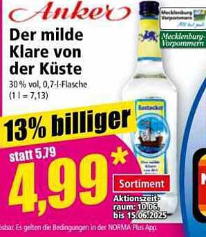 Anker Der milde Klare von der Küste 0,7 l Flasche