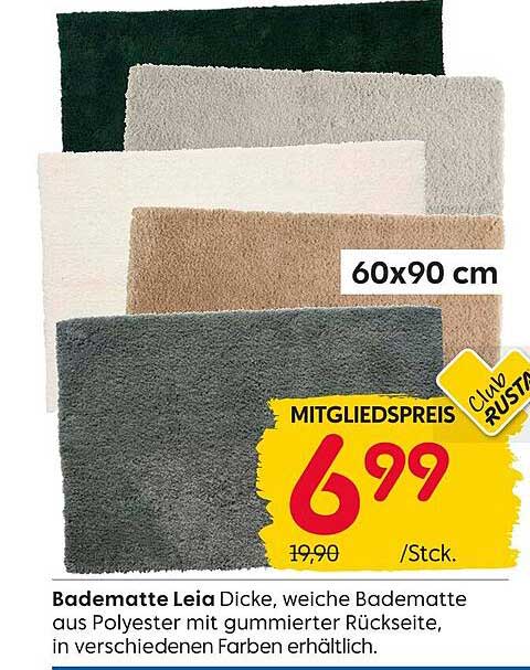 Badematte Leia 60x90 cm – Mitgliederpreis nur 6,99 € statt 19,90 €
