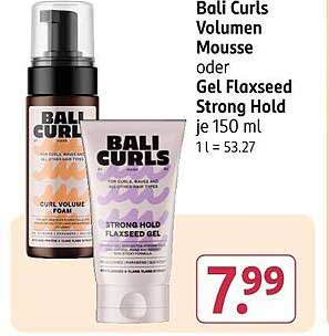 Bali Curls Volumen Mousse oder Gel Flaxseed Strong Hold 150 ml