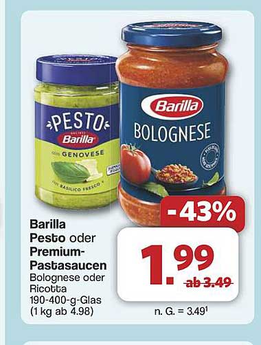 Barilla Pesto oder Premium-Pastasaucen