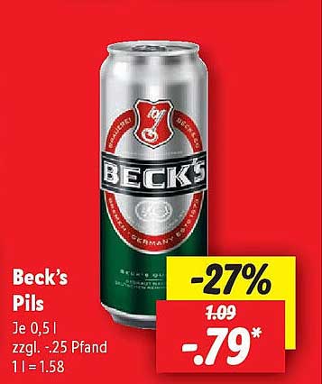 Beck's Pils 0,5 l Dose