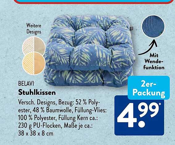 BELAVI Stuhlkissen 2er-Packung