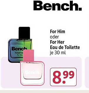 Bench Eau de Toilette For Him oder For Her je 30 ml