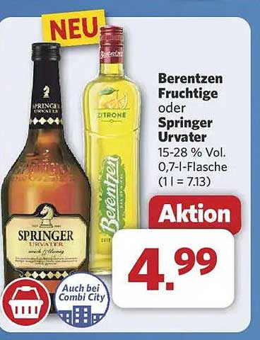 Berentzen Fruchtige oder Springer Urvater 0,7 l