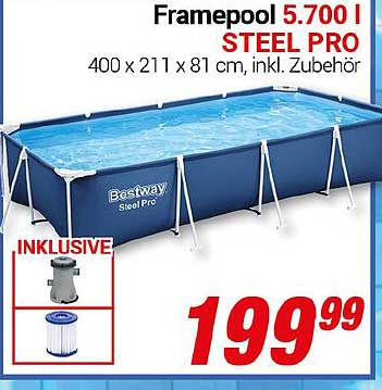 Bestway Framepool Steel Pro 5.700 l inklusive Zubehör