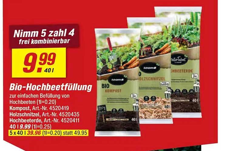 Bio-Hochbeetfüllung zur einfachen Befüllung von Hochbeeten
