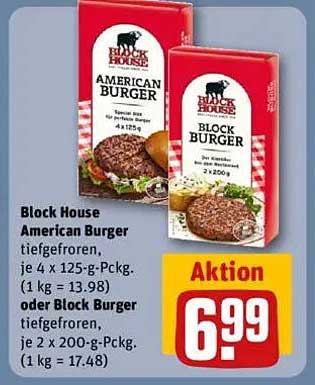 Block House American Burger oder Block Burger - Tiefgefroren