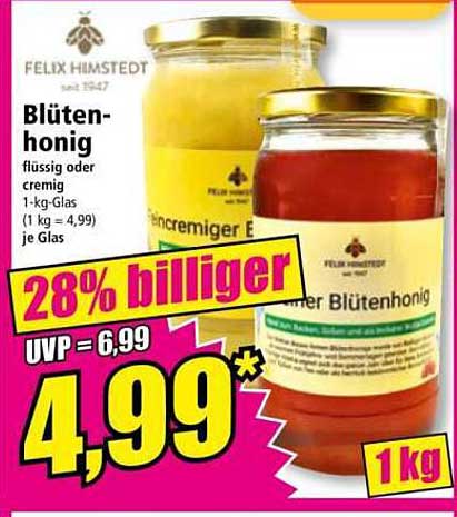 Blütenhonig 1-kg-Glas von Felix Himstedt