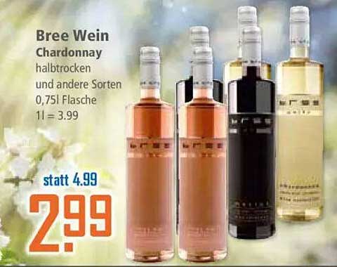 Bree Wein Chardonnay halbtrocken und andere Sorten 0,75l