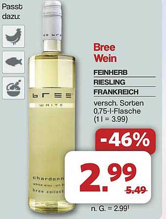 Bree Wein - Feinherb Riesling aus Frankreich