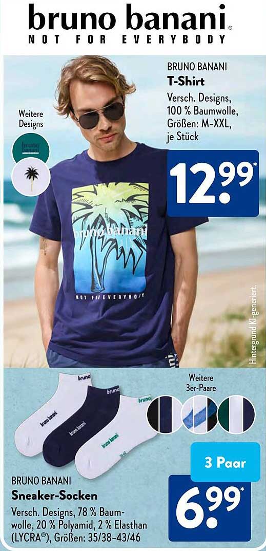 BRUNO BANANI T-Shirt und Sneaker-Socken