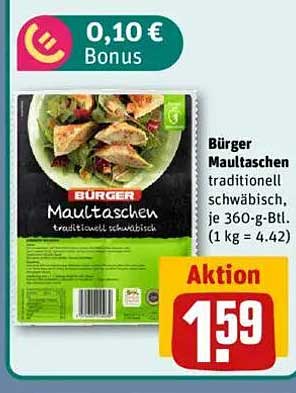 Bürger Maultaschen traditionell schwäbisch, je 360-g-Btl.