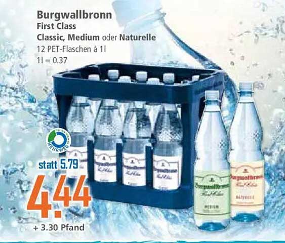 Burgwallbronn First Class - Classic, Medium oder Naturelle 12 PET-Flaschen à 1l