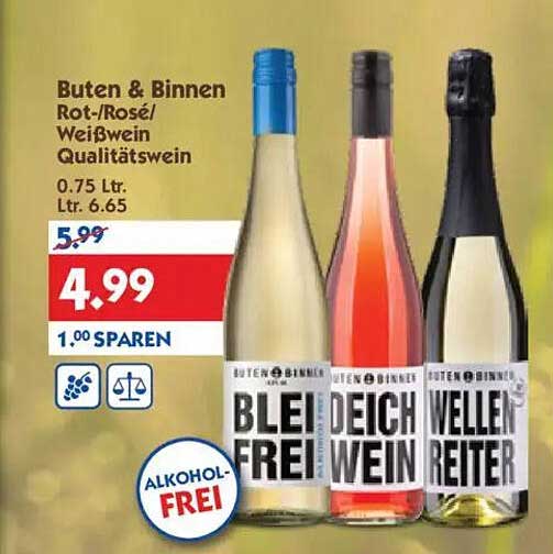 Buten & Binnen Rot/Rosé Weißwein Qualitätswein 0,75 L