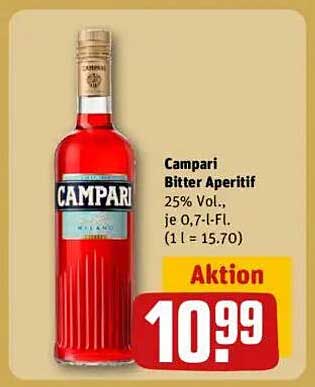 Campari Bitter Aperitif 25% Vol., je 0,7-l-Fl.
