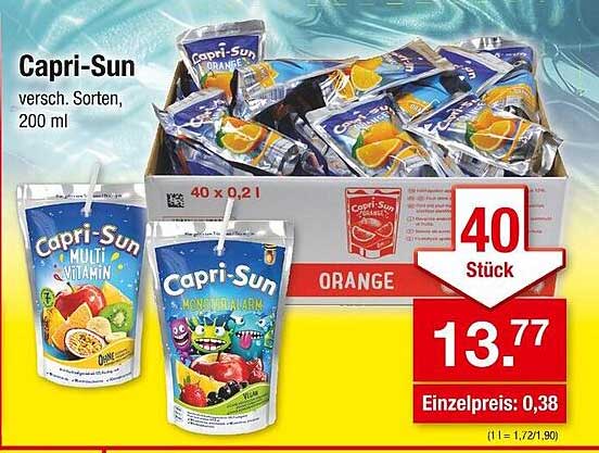 Capri-Sun, verschiedene Sorten, 200 ml