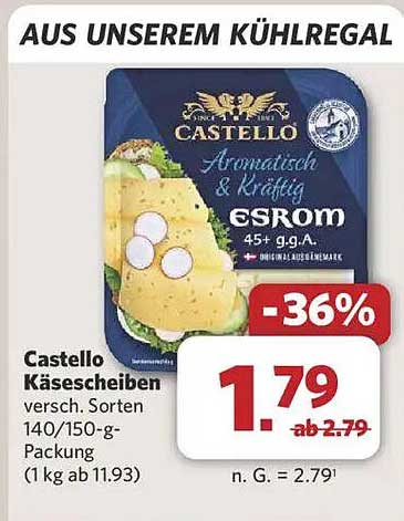 Castello Käsescheiben - Esrom 140/150-g-Packung