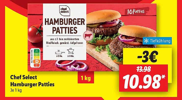Chef Select Hamburger Patties 1 kg