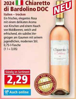 Chiaretto di Bardolino DOC - Italien trocken