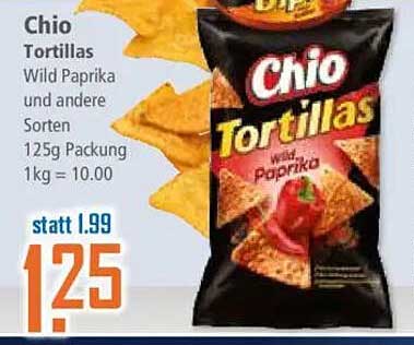 Chio Tortillas Wild Paprika 125g Packung