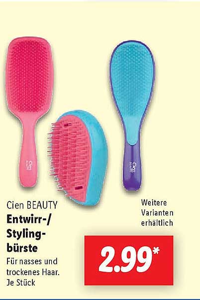 Cien BEAUTY Entwirr-/Stylingbürste für nasses und trockenes Haar