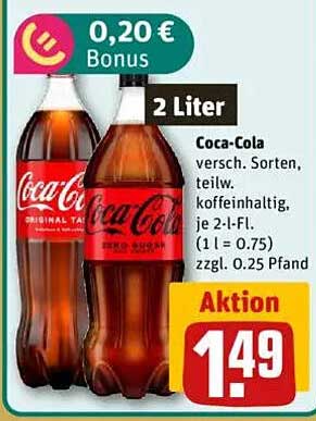 Coca-Cola 2 Liter - verschiedene Sorten