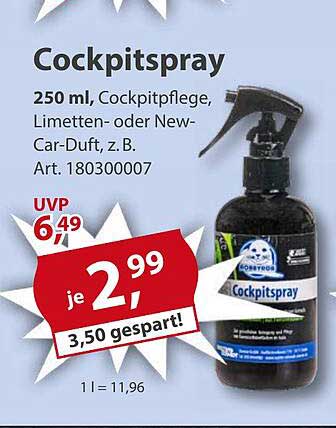 Cockpitspray 250 ml - Limetten- oder New-Car-Duft