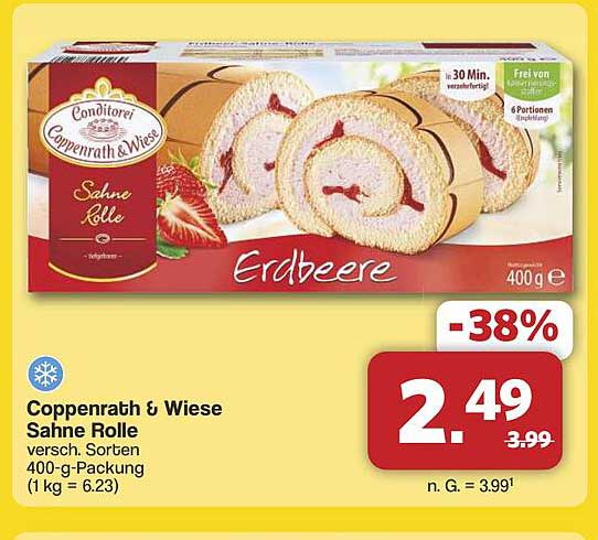 Coppenrath & Wiese Sahne Rolle Erdbeere 400-g-Packung