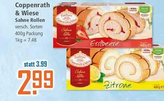 Coppenrath & Wiese Sahne Rollen (versch. Sorten) 400g