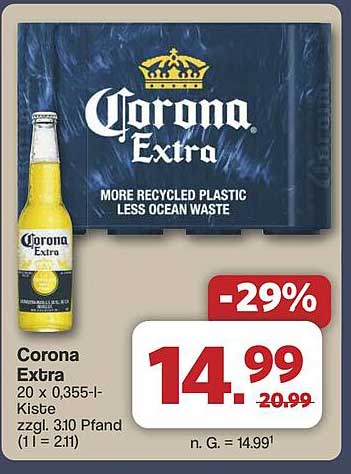 Corona Extra 20 x 0,355-l-Kiste - Nur für kurze Zeit!