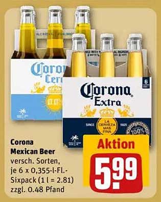 Corona Mexican Beer - 6 x 0,355 l Sixpack