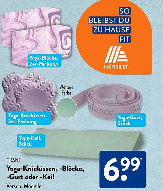 CRANE Yoga-Kissen, -Blöcke, -Gurt oder -Keil