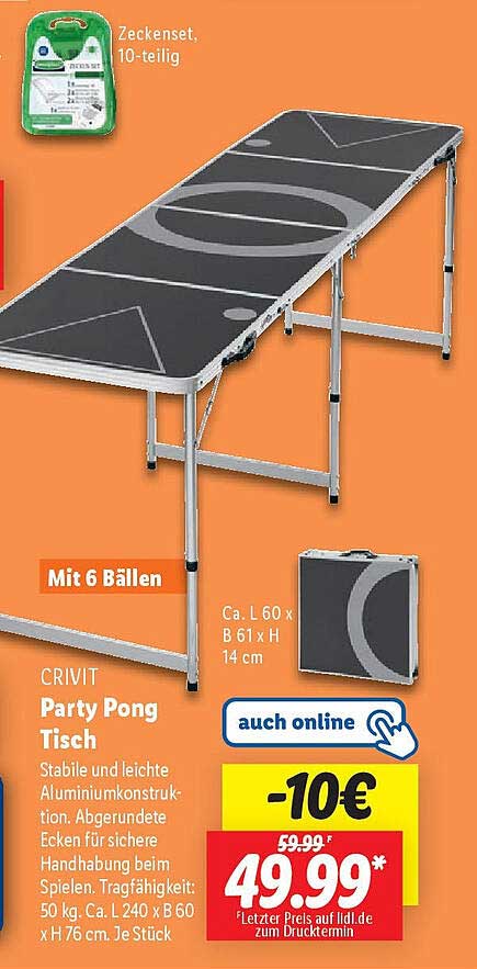 CRIVIT Party Pong Tisch
